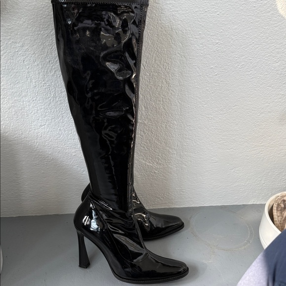 Magda Butrym Shiny Black Heeled Boots - Picture 1 of 4